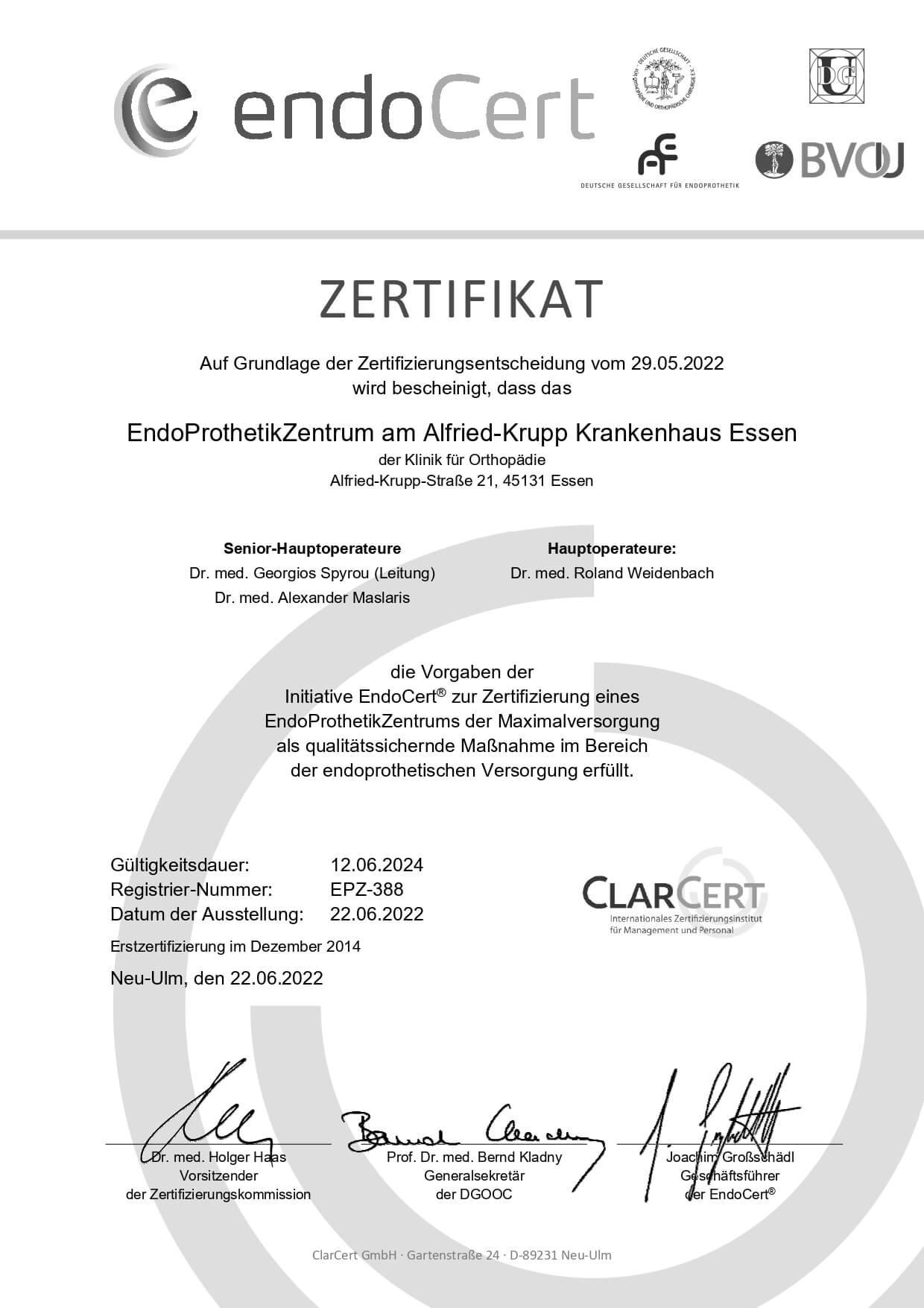 ClarMap Zertifikat EPZ